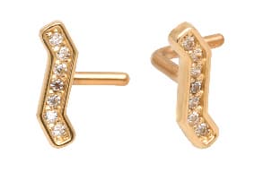 14k gold 0_9mm cz nose rings body jewelry piercing